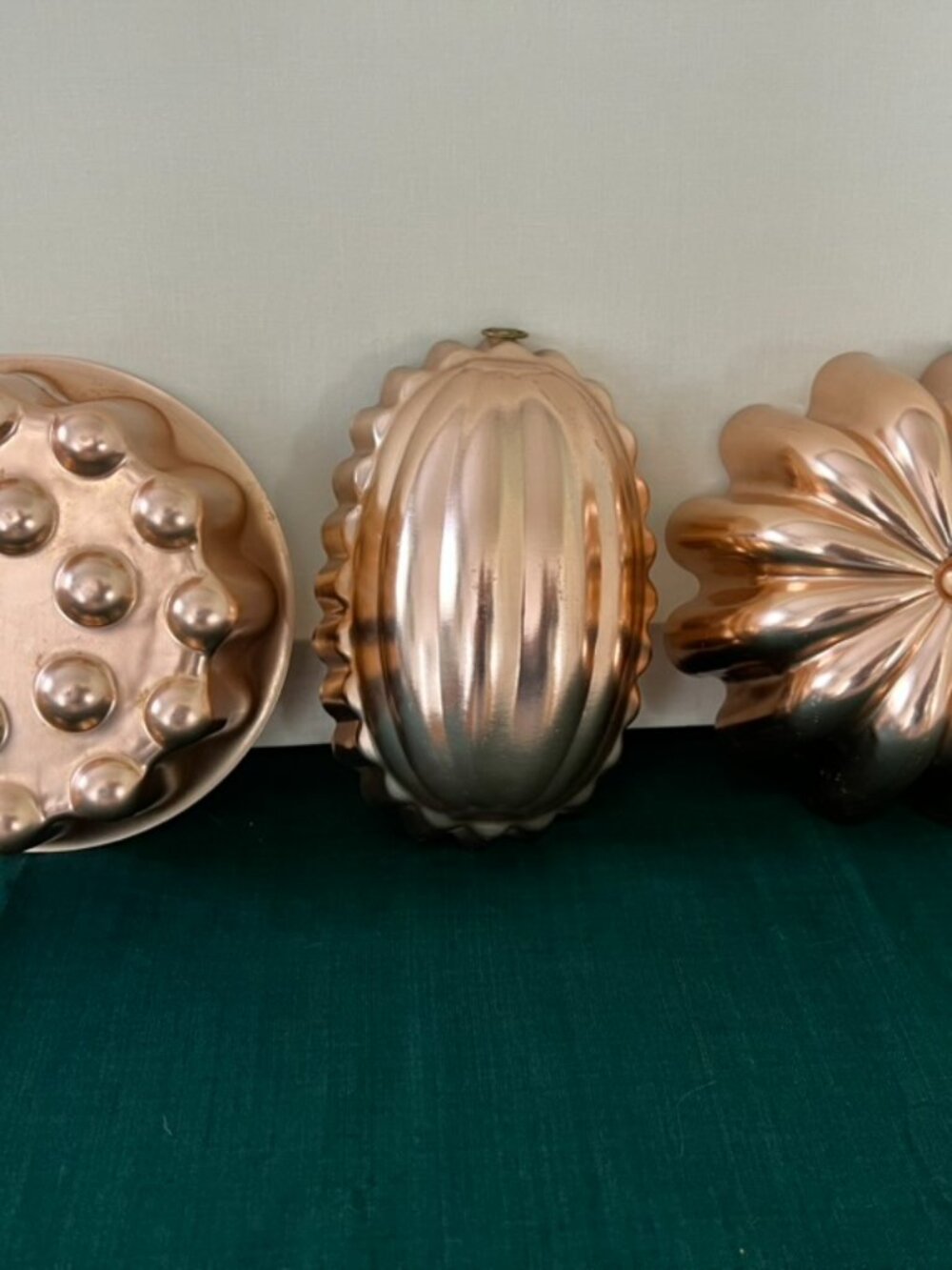 Vintage Copper Decorative Mold Set of 3 Cottagecore Farmhouse Kitchen Decor